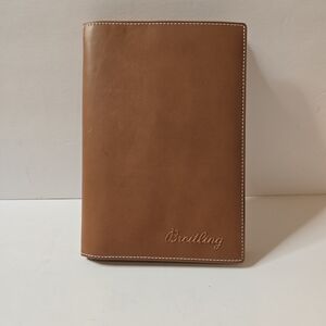 Breitling Brown Leather Passport Cover Wallet